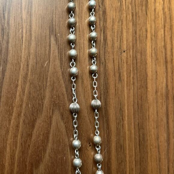 Vintage 1960s Hill Mark 925 STERLING Silver Rosary Bead Necklace Crucifix - Picture 8 of 16